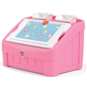 CAJA DE JUGUETES COLOR ROSADO - TOY BOX AND ART LID (ROSADO)