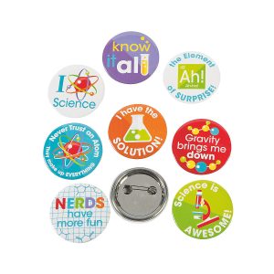 SCIENCE PARTY MINI BUTTONS 48U