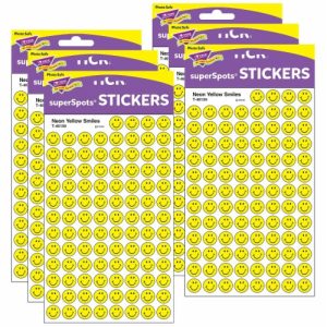 NEON YELLOW SMILES SUPERSPOTS STICKERS