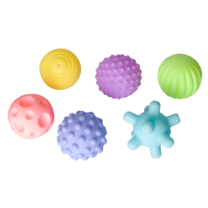 PELOTAS TEXTURAS 6PCS COLORES PASTEL