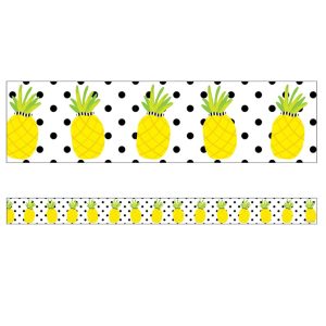SIMPLY STYLISH TROPICAL PINEAPPLES STRAIGHT BORDERS