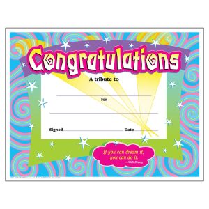 CONGRATULATIONS/SWIRLS COLORFUL CLASSICS CERTIFICATES