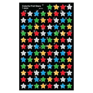 COLORFUL FOIL STARS SUPERSHAPES STICKERS FOIL