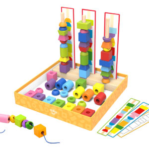 SET DE CUENTAS DE MADERA PARA PATRONES Y SECUENCIA - MAZE BEAD GAME BOX