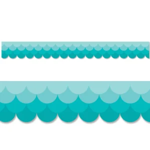 OMBRE TURQUOISE SCALLOPS BORDER PAINTED PALETTE