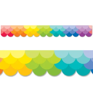 OMBRE RAINBOW SCALLOPS BORDER PAINTED PALETTE EZ BORDER