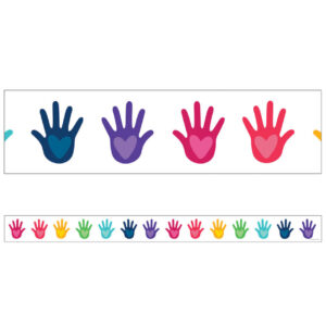 ONE WORLD HANDS WITH HEARTS STRAIGHT BORDERS BORDERS - STRAIGHT