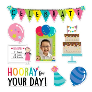 HAPPY BIRTHDAY STICK KIDS MINI BULLETIN BOARD