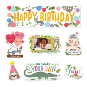 HAPPY BIRTHDAY JUNGLE FRIENDS MINI BULLETIN BOARD